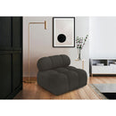Meridian Ames Brown Boucle Fabric Armless IMAGE 2