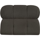 Meridian Ames Brown Boucle Fabric Armless IMAGE 3