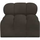  Manufacturer Color_Brown -- Ames Brown Boucle Fabric Upholstered Modular Armless Chair IMAGE 4