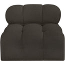 Meridian Ames Brown Boucle Fabric Armless IMAGE 4