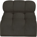 Meridian Ames Brown Boucle Fabric Armless IMAGE 5