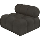  Manufacturer Color_Brown -- Ames Brown Boucle Fabric Upholstered Modular Armless Chair IMAGE 6