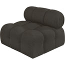 Meridian Ames Brown Boucle Fabric Armless IMAGE 6