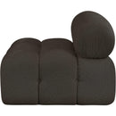  Manufacturer Color_Brown -- Ames Brown Boucle Fabric Upholstered Modular Armless Chair IMAGE 7