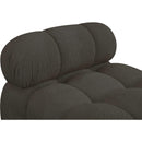  Manufacturer Color_Brown -- Ames Brown Boucle Fabric Upholstered Modular Armless Chair IMAGE 8