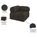  Manufacturer Color_Brown -- Ames Brown Boucle Fabric Upholstered Modular Corner Chair IMAGE 10