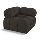  Manufacturer Color_Brown -- Ames Brown Boucle Fabric Upholstered Modular Corner Chair IMAGE 1