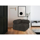  Manufacturer Color_Brown -- Ames Brown Boucle Fabric Upholstered Modular Corner Chair IMAGE 2