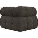  Manufacturer Color_Brown -- Ames Brown Boucle Fabric Upholstered Modular Corner Chair IMAGE 3