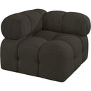  Manufacturer Color_Brown -- Ames Brown Boucle Fabric Upholstered Modular Corner Chair IMAGE 4