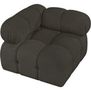  Manufacturer Color_Brown -- Ames Brown Boucle Fabric Upholstered Modular Corner Chair IMAGE 5