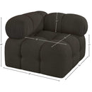  Manufacturer Color_Brown -- Ames Brown Boucle Fabric Upholstered Modular Corner Chair IMAGE 9