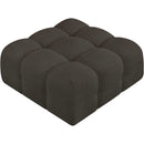 Meridian Ames Brown Boucle Fabric Ottoman IMAGE 5