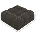  Manufacturer Color_Brown -- Ames Brown Boucle Fabric Upholstered Modular Ottoman IMAGE 7
