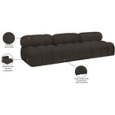  Manufacturer Color_Brown -- Ames 102" Brown Boucle Fabric Upholstered 3 pc Armless Modular Sofa IMAGE 10