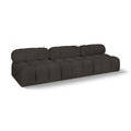  Manufacturer Color_Brown -- Ames 102" Brown Boucle Fabric Upholstered 3 pc Armless Modular Sofa IMAGE 1