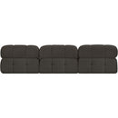  Manufacturer Color_Brown -- Ames 102" Brown Boucle Fabric Upholstered 3 pc Armless Modular Sofa IMAGE 3