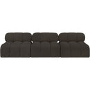  Manufacturer Color_Brown -- Ames 102" Brown Boucle Fabric Upholstered 3 pc Armless Modular Sofa IMAGE 4