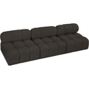  Manufacturer Color_Brown -- Ames 102" Brown Boucle Fabric Upholstered 3 pc Armless Modular Sofa IMAGE 5