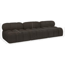  Manufacturer Color_Brown -- Ames 102" Brown Boucle Fabric Upholstered 3 pc Armless Modular Sofa IMAGE 9