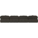  Manufacturer Color_Brown -- Ames 136" Brown Boucle Fabric Upholstered 4 pc Modular Sofa IMAGE 3