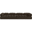  Manufacturer Color_Brown -- Ames 136" Brown Boucle Fabric Upholstered 4 pc Modular Sofa IMAGE 4