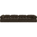 Meridian Ames Brown Boucle Fabric Modular Sofa IMAGE 4