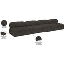  Manufacturer Color_Brown -- Ames 136" Brown Boucle Fabric Upholstered 4 pc Armless Modular Sofa IMAGE 10