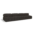  Manufacturer Color_Brown -- Ames 136" Brown Boucle Fabric Upholstered 4 pc Armless Modular Sofa IMAGE 1
