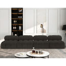  Manufacturer Color_Brown -- Ames 136" Brown Boucle Fabric Upholstered 4 pc Armless Modular Sofa IMAGE 2