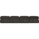  Manufacturer Color_Brown -- Ames 136" Brown Boucle Fabric Upholstered 4 pc Armless Modular Sofa IMAGE 3