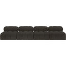  Manufacturer Color_Brown -- Ames 136" Brown Boucle Fabric Upholstered 4 pc Armless Modular Sofa IMAGE 4