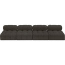  Manufacturer Color_Brown -- Ames 136" Brown Boucle Fabric Upholstered 4 pc Armless Modular Sofa IMAGE 5