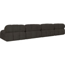  Manufacturer Color_Brown -- Ames 136" Brown Boucle Fabric Upholstered 4 pc Armless Modular Sofa IMAGE 6