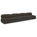  Manufacturer Color_Brown -- Ames 136" Brown Boucle Fabric Upholstered 4 pc Armless Modular Sofa IMAGE 9