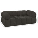  Manufacturer Color_Brown -- Ames 68" Brown Boucle Fabric Upholstered 2 pc Modular Loveseat IMAGE 10