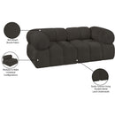  Manufacturer Color_Brown -- Ames 68" Brown Boucle Fabric Upholstered 2 pc Modular Loveseat IMAGE 11