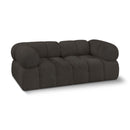  Manufacturer Color_Brown -- Ames 68" Brown Boucle Fabric Upholstered 2 pc Modular Loveseat IMAGE 1