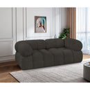  Manufacturer Color_Brown -- Ames 68" Brown Boucle Fabric Upholstered 2 pc Modular Loveseat IMAGE 2