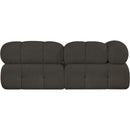  Manufacturer Color_Brown -- Ames 68" Brown Boucle Fabric Upholstered 2 pc Modular Loveseat IMAGE 3