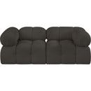  Manufacturer Color_Brown -- Ames 68" Brown Boucle Fabric Upholstered 2 pc Modular Loveseat IMAGE 4