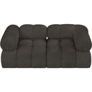  Manufacturer Color_Brown -- Ames 68" Brown Boucle Fabric Upholstered 2 pc Modular Loveseat IMAGE 5