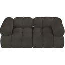 Meridian Ames Brown Boucle Fabric Modular Sofa IMAGE 5