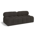  Manufacturer Color_Brown -- Ames 68" Brown Boucle Fabric Upholstered 2 pc Armless Modular Loveseat IMAGE 1