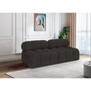 Meridian Ames Brown Boucle Fabric Modular Sofa IMAGE 2