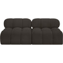  Manufacturer Color_Brown -- Ames 68" Brown Boucle Fabric Upholstered 2 pc Armless Modular Loveseat IMAGE 4