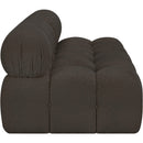  Manufacturer Color_Brown -- Ames 68" Brown Boucle Fabric Upholstered 2 pc Armless Modular Loveseat IMAGE 7