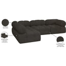  Manufacturer Color_Brown -- Ames 102" Brown Boucle Fabric Upholstered 4 pc Modular Sectional IMAGE 15