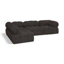  Manufacturer Color_Brown -- Ames 102" Brown Boucle Fabric Upholstered 4 pc Modular Sectional IMAGE 1