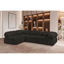  Manufacturer Color_Brown -- Ames 102" Brown Boucle Fabric Upholstered 4 pc Modular Sectional IMAGE 2